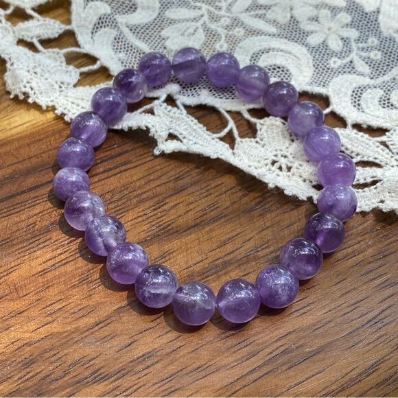 Genuine amethyst crystal bracelet // handmade // 7” February birthstone - Picture 1 of 3